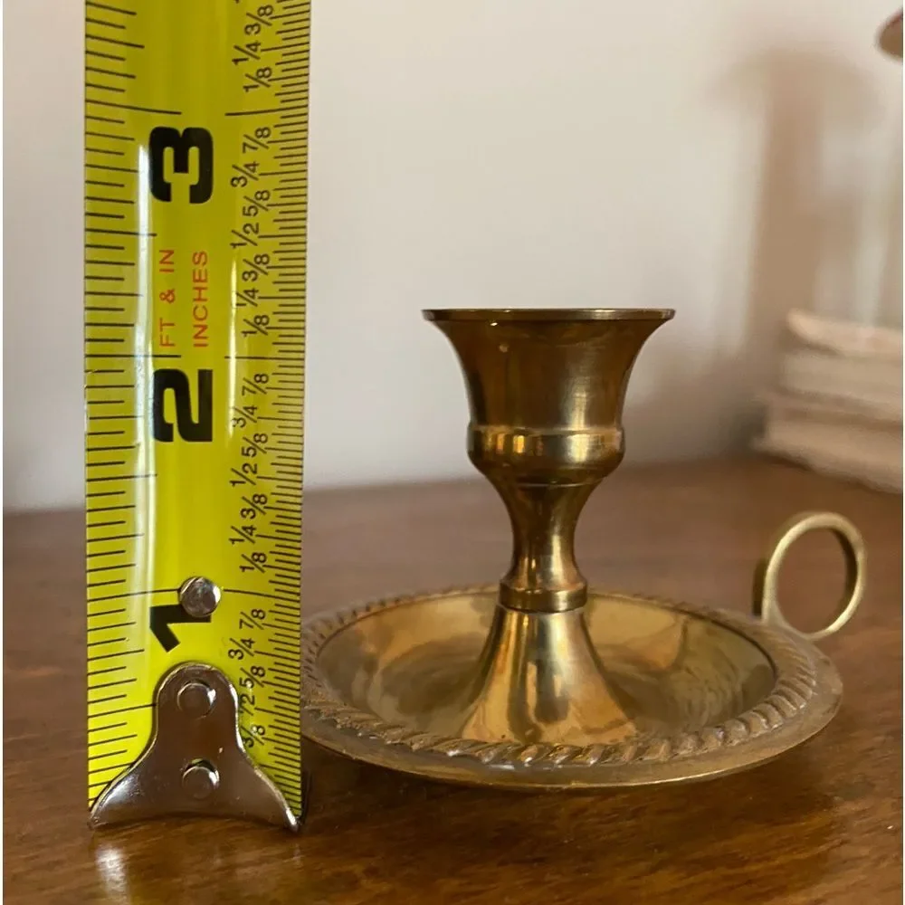 Vintage Brass MCM Regency Cottagecore Coquette Boho Candle Stick Holder - Picture 5 of 6